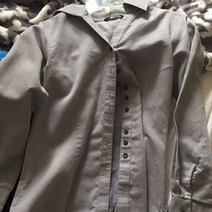 Grey-blue button up dress shirt